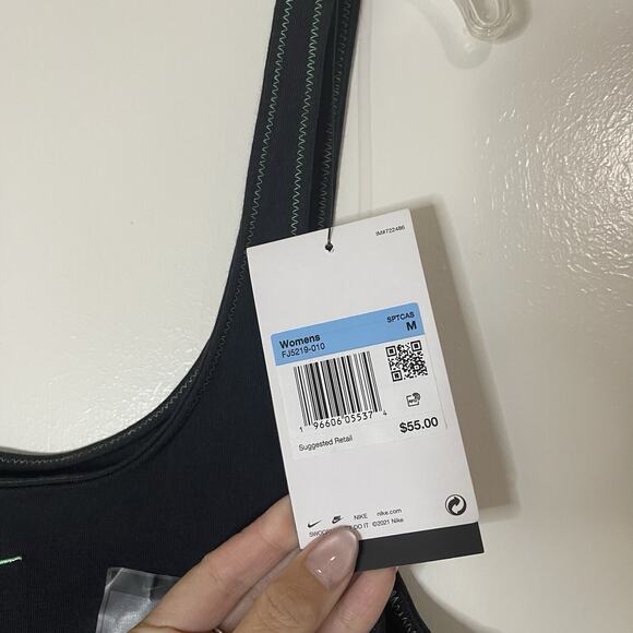 NEW! NIKE black logo embroidered tank bodysuit size medium - Picture 5 of 7